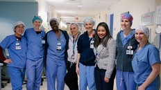 Charissa Cordon (third from right with Southlake nurses) sees the profession moving toward nurse leadership in positive ways, with nurse-led clinics, roles to drive quality improvement and contribution to research.