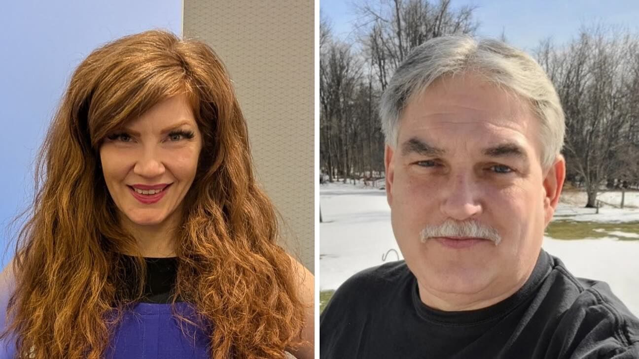 Close up headshots of Siobhan Lacey-Chow (left) and Russ Davies (right)