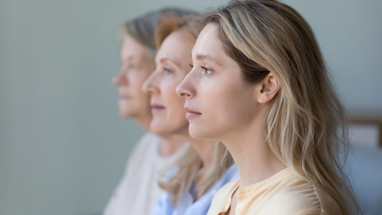 Three women of different ages look toward the future.