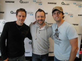 Aaron Lines (left), Deric Ruttan and Dean Brody will be at the Casino Regina Show Lounge on Wednesday night.
