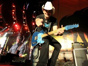 Brad Paisley enjoyed himself at the recent Stagecoach festival. Photo by Christopher Polk/Getty Images