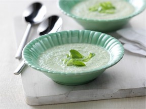 Chilled Cucumber Apple and Mint Soup