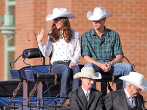 Catherine and William, the Duchess and Duke of Cambridge, arriving at the Calgary Stampede last summer