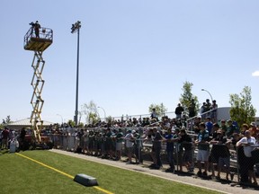 A large crowd was on hand for the first day of the Riders main camp (Michael Bell/Regina Leader-Post)