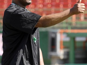It was thumbs up as Corey Chamblin and the Riders returned to practice on Monday (Don Healy/Leader-Post)