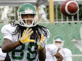 Taj Smith has had his eyes on the ball during the Riders' 2013 training camp (Leader-Post files)