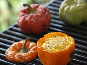 Grilled Eggs in Sweet Peppers