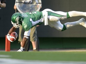 Kory Sheets was flat out flying in Friday's win over the Stampeders (Regina Leader-Post/Troy Fleece)
