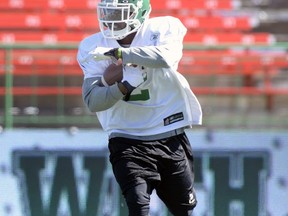 Jock Sanders didn't practice Thursday and his status for Saturday's game is uncertain (BRYAN SCHLOSSER/Leader-Post)