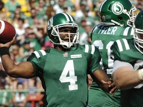 Darian Durant was in great form Sunday with four TD passes (Michael Bell/Regina Leader-Post)