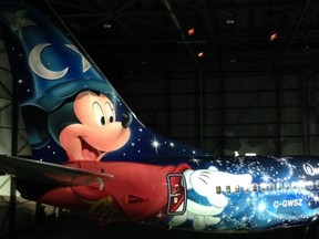 WestJet's Magic Plane makes its inaugural flight from Calgary to Orlando on Dec. 3. WESTJET photo