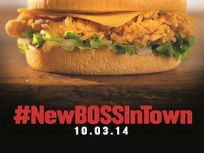 KFC has introduced The Big BOSS, a new sandwich featuring two white chicken fillets. KFC photo