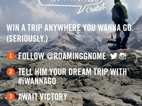 Travelocity.ca and The Roaming Gnome are offering Canadians a chance to win their dream trip TRAVELOCITY.CA photo