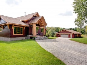 Confederation's EEE Log Home exterior. The first-of its-kind in Canada log product is designed to make log homes even greener.  1867 Confederation Log & Timber Frame photo.