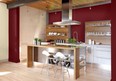 Known to energize and increase appetite, red is a good choice for kitchens and dining areas.  SICO photo