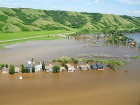 An aerial view of the flooding in the Crooked Lake area on Sunday, July 6, 2014. (THE CANADIAN PRESS/HO-Saskatchewan Government Relations)