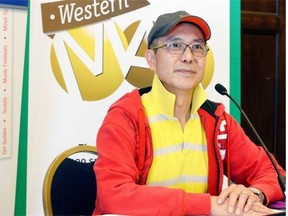 Andrew Mok of Midale Saskatchewan was in Regina to accept his $2 million lottery winnings at the Hotel Saskatchewan.