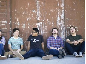 Bears In Hazenmore, comprised of Tanner Wilhelm-Hale (left), Brady Frank, Dalton Lam, Darnell Stewart, and Dana Rempel, are playing The Exchange on Aug. 28/15. Photo by Riley Wiebe