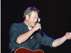 Blake Shelton rocked as the headliner at the Craven Country Jamboree on Saturday night. (Michael Bell/Regina Leader-Post)