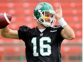 Brett Smith is ready for his first-ever start with the Riders today against the Eskimos (Troy Fleece/Leader-Post)