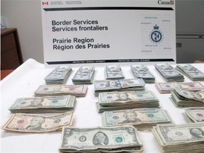 Canadian Border Services officers seized $98,800 from a vehicle at the North Portal border crossing.