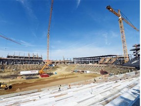 Construction of the new Mosaic Stadium has  helped offset declines in residential construction activity. (DON HEALY/Regina Leader-Post)