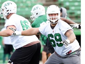 Cprey Watman, 69, is to start at centre for the Roughriders on Friday against the host Hamilton Tiger-Cats. 
  
  
 Don Healy/Leader-Post