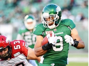 Nic Demski, right, is preparing to play his first CFL regular-season game after being selected sixth overall by the Saskatchewan Roughriders in the 2015 CFL draft. 
  
 Don Healy/Leader-Post files