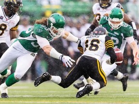 Dylan Ainsworth, 90, and the Saskatchewan Roughriders’ special teams once again will have to contend with Hamilton Tiger-Cats return man Brandon Banks (Brent Just/Getty Images)