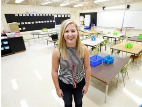First-year teacher Tessa Vibe gets ready for her grade 1 class at W.F. Ready School in Regina on Monday. 
 TROY FLEECE/Regina Leader-Post