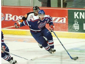 Former Regina Pats captain Logan Pyett, shown with the puck in 2007, has been diagnosed with a form of cancer.