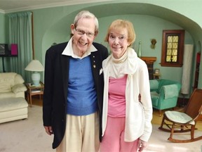 Geologist, Jack Mollard, 91 years with his wife Mary Jean Mollard. Since 1945, he has worked mapping the earth using the new science of aerial photo mapping (satellite photos came later).