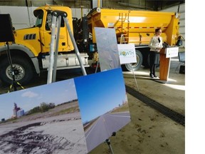 Highways and infrastructure minister Nancy Heppner spoke on the 2015 highway construction season at the Maintenance shop October 21, 2015.