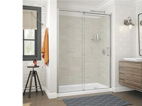 The Utile shower wall solution by MAXX BATH uses polymer panels to give the look and feel of tile without the maintenance.