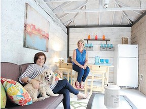 Designer Kristi Biok, has crafted a 'she shed' out of a backyard garden shed for her sister, Lynsey Bennett.