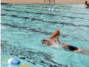 Hugo Isaza swims laps at Massey Pool in Regina on August 31, 2015. DON HEALY/Regina Leader-Post