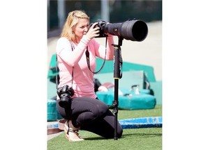 Johany Jutras is capturing the uniqueness of the CFL through her camera lens (BRYAN SCHLOSSER/The Leader-Posrt)
