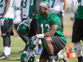 Linebacker Telvion Clark at the Riders training camp.