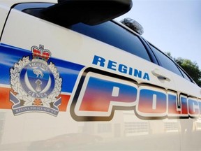 The logo/crest of the Regina Police Service which incorporates the Regina Police Service Coat of Arms, the term 'Vigilius Genus' (A Most Vigilant Breed) a prairie lily and the Canadian Flag in Regina on July 19, 2012. (Don Healy / Leader-Post files)