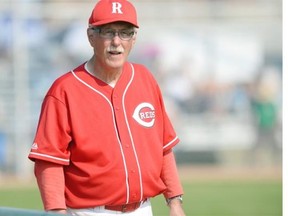 Norm Loehr coaching Team Saskatchewan at the Canadian under 21 baseball championship at Optimist park in Regina on August 13, 2015.