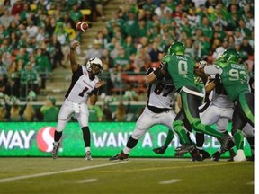 Ottawa Redblacks quarterback Henry Burris passed for 477 yards Saturday in a 30-27 victory over the host Saskatchewan Roughriders.