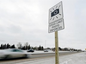 Photo radar warning signs have been placed along the Ring Road in Regina.