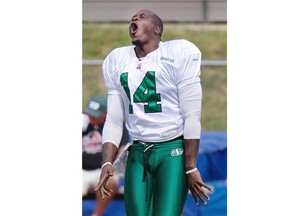 Receiver Jamel Richardson during Friday’s training camp (GREG PENDER/STAR PHOENIX)