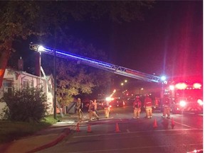 Regina Fire and Protective Services responded to a chimney fire on the 3500 block of Victoria Avenue on Thursday evening. Two people and a cat were home at the time, but got out safely. (ALEC SALLOUM/Regina Leader-Post)