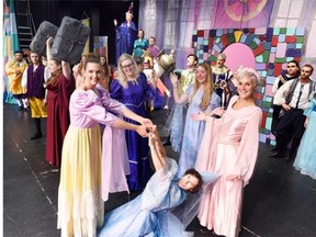 Cast members Alexis Zederayko, Alicia Doorwart, Mercedes Williams, Kelsey Jones and Irene Paul from Once Upon A Mattress, the latest production from Regina Summer Stage at the Regina Performing Arts Centre in Regina on July 07, 2015.