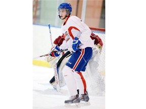 Regina Pats Colton Kroeker at practice at the Co-operators Centre in Regina on Sept. 11, 2014.