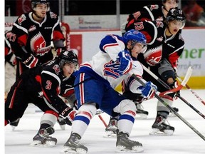 Sam Steel of the Regina Pats (shown above) and Brett Howden of the Moose Jaw Warriors helped Canada win the Ivan Hlinka Memorial Cup under-18 male hockey tournament Saturday in Breclav, Czech Republic.