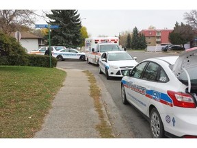 A Regina police officer used a Taser to safely apprehend an aggressive man following a morning fight between two men in front of a residence on Willoughby Crescent on Oct. 7, 2015. (Mark Melnychuk/Regina Leader-Post)