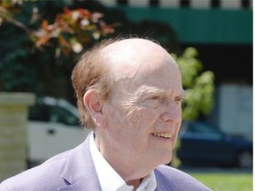 Representatives of Save on foods, including Jim Pattison, Chairman and CEO (speaking) announced the opening of a Regina location at city hall in Regina July 9, 2015.