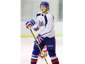 Regina Pats Nikolai Knyzhov (#4)  at practice at the Cooperators Centre in Regina on Wednesday.